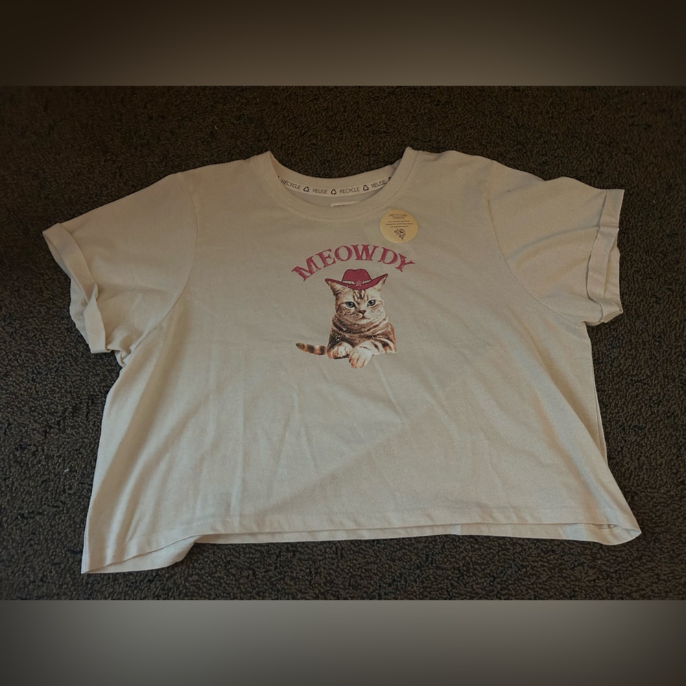 Cropped MEOWDY Cat Graphic Tee